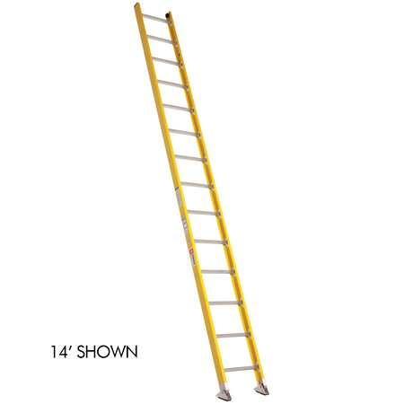 BAUER LADDER Straight Ladder, Fiberglass, 375 lb Load Capacity 33116